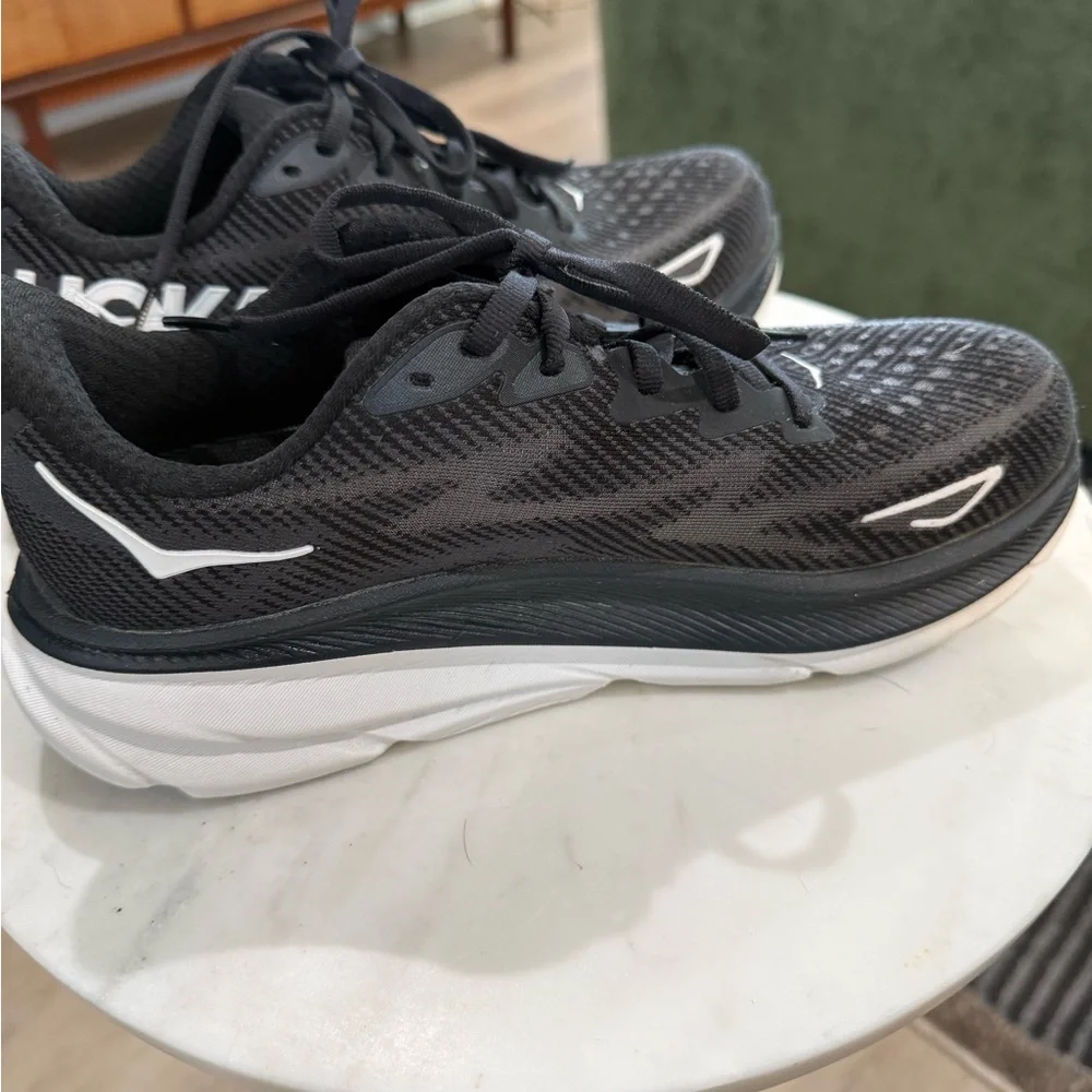 Hoka Black and White Women's Running Shoes Size 8